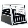 Aluminum Transport Box 35 × 25 × 27 in, Aluminum Car Transport Box Travel Transport Box for dogs and cats, Black and Silver