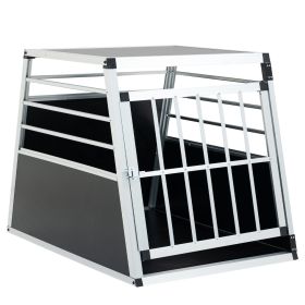 Aluminum Transport Box 35 × 25 × 27 in, Aluminum Car Transport Box Travel Transport Box for dogs and cats, Black and Silver