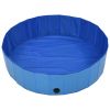 Dog Swimming Pool Blue PVC 47.2 x 11.8 in Foldable