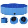 Dog Swimming Pool Blue PVC 47.2 x 11.8 in Foldable