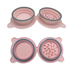 Pet Folding Silicone Bowl (Color: Pink\)